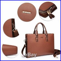 BOSTANTEN Leather Lawyers Briefcase Laptop Business Slim Bags for Men & Women | Womens Laptop Bag