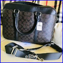 Coach Men’s/women Signature Perry Slim Laptop Briefcase Bag Mahogany/Brown $495 | Womens Laptop Bag
