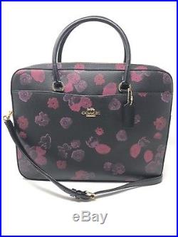 Coach Womens Laptops Bag Crossbody Briefcase Halftone Floral Print Leather $394 | Womens Laptop Bag