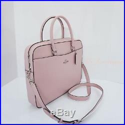 NWT Coach F39022 Women Laptop Bag Crossbody Briefcase Leather Carnation Pink 398 | Womens Laptop Bag