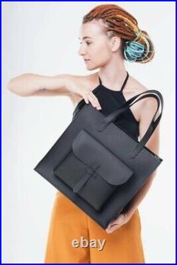 100% Genuine Cowhide Leather Tote Bag Handbag Work Laptop Bag Crossbody Bag