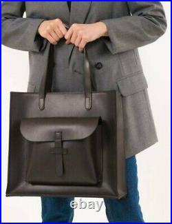 100% Genuine Leather Cowhide Tote Hand Bag Work Laptop Bag Shoulder Strap Bag