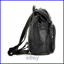 100% Real Leather Men women Backpack Shoulder Travel Bag Laptop Rucksack Luggage