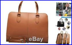 13 Inch Laptop Bag with Trolley Strap for Women Leather Briefcase, Handbag, M