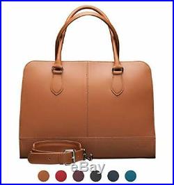 13 Inch Laptop Bag with Trolley Strap for Women Leather Briefcase, Handbag, M