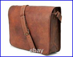 15 Vintage Crafts Handmade Genuine Leather FulFlap Mesenger Satchel Laptop Bag