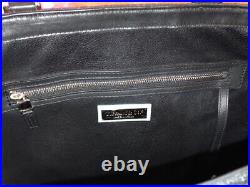 $1550 Tiffany & Co SMOOTH LEATHER & GREY WOOL CONNER SLIM TOTE laptop bag EUC