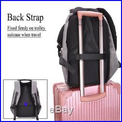 15x Anti-theft Men Women Laptop Notebook Backpack +USB Charging Port Bag Black