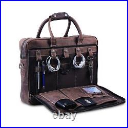 18 Inch Leather Laptop Bag For Men Leather Large Messenger Bag For Men and Women