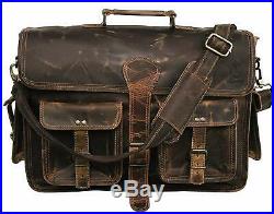 18 Large Bag Goat Leather laptop bag computer case shoulder bag for men & women