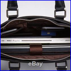 2018 NEW Women Men Leather Briefcase Laptop Handbag Messenger Business Bag BLACK