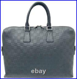 $2660 Louis Vuitton Porte Porte-documents Black Damier Infini Leather Laptop Bag