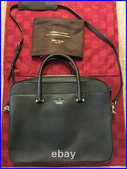 $298 KATE SPADE NEW YORK 13 Women Laptop Genuine Saffiano Leather Bag in Black