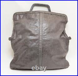 $465 ARZA DESIGN Messenger Laptop / Convertible Bag Distressed Grey Leather