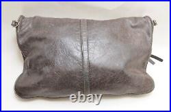 $465 ARZA DESIGN Messenger Laptop / Convertible Bag Distressed Grey Leather