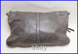 $465 ARZA DESIGN Messenger Laptop / Convertible Bag Distressed Grey Leather