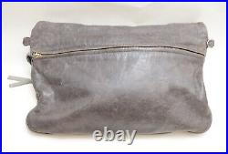 $465 ARZA DESIGN Messenger Laptop / Convertible Bag Distressed Grey Leather