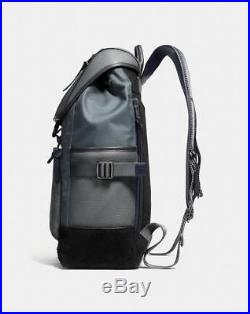 $850 Coach Womens Gray Leather Laptop Backpack School Work Travel Bookbag Bag