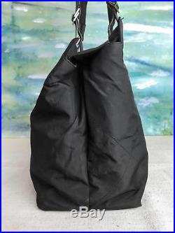 $860 SALVATORE FERRAGAMO Black Nylon Tote Laptop Bag Silver Women's SALE