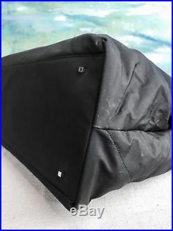 $860 SALVATORE FERRAGAMO Black Nylon Tote Laptop Bag Silver Women's SALE