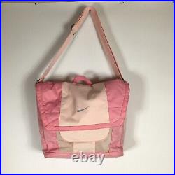 90s Vintage Nike Crossbody Backpack Laptop Bag Satchel Pink On Pink Rare Color