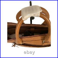 Adamonde Classic Genuine Leather Briefcase//Laptop Bag Brown