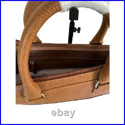 Adamonde Classic Genuine Leather Briefcase//Laptop Bag Brown