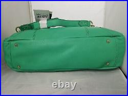 Aimee Kestenberg Collection Green Leather Tech Ready Large Crossbody Satchel NWT