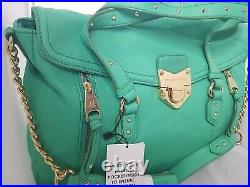 Aimee Kestenberg Collection Green Leather Tech Ready Large Crossbody Satchel NWT