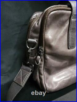 All Saints Mens Large 100% Leather Tote Briefcase Shoulder Messenger Laptop Bag