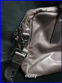 All Saints Mens Large 100% Leather Tote Briefcase Shoulder Messenger Laptop Bag