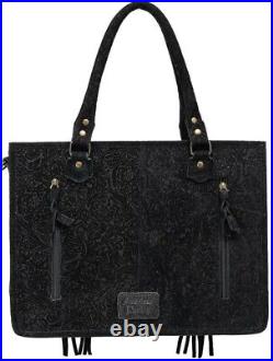 American Darling True Grit Black Velvet Laptop Conceal Carry Leather Westrn Bag