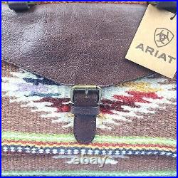 Ariat Laptop Bag Sheridan Brown Leather Fabric Purse Tote A770008602 MSRP $149