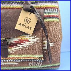 Ariat Laptop Bag Sheridan Brown Leather Fabric Purse Tote A770008602 MSRP $149