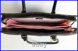 Aspinal of London Leather Satchel Laptop Bag Briefcase Style Black Large