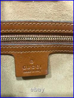 Auth GUCCI Monogram Brown Leather Briefcase Laptop Professional Shoulder Bag