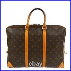 Auth Louis Vuitton Porte Documents Voyage Laptop Bag Brown #13165L24