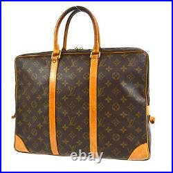 Auth Louis Vuitton Porte Documents Voyage Laptop Bag Brown #13165L24
