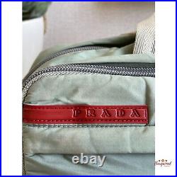 Authentic 2000 PRADA Sports Line Aqua Green Nylon Two-way Medium Business Bag