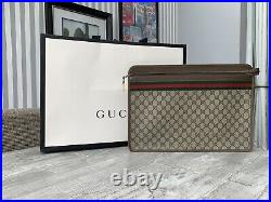 Authentic Gucci GG Web Oversized Clutch/Pouch/laptop/portfolio Rare