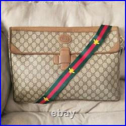 Authentic Vintage Gucci Crossbody Laptop Portfolio Clutch Bag