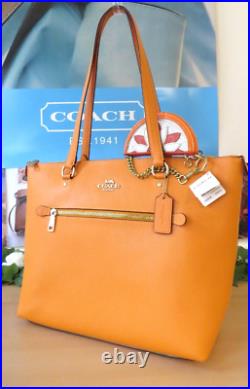 BEAUTIFUL SET! COACH TANGERINE LAPTOP CARRYALL CASE Tote Bag Purse With WRISTLET