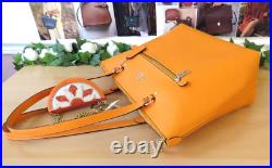 BEAUTIFUL SET! COACH TANGERINE LAPTOP CARRYALL CASE Tote Bag Purse With WRISTLET