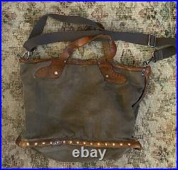 BED STU Handbag Leather Canvas Boho Hippy Bag BEDSTU gray large laptop carryall