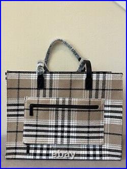 BEIS The Work Tote In Plaid Small Work Bag & Laptop Bag