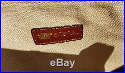 BOSCA Basket Weave Pattern BRIEFCASE Women's Laptop Shoulder Bag BROWN Leather