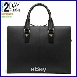 BOSTANTEN Leather Lawyers Briefcase Laptop Business Slim Bags for Men Women