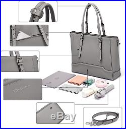 BOSTANTEN Women 15.6 inch Leather Laptop Bag Shoulder Handbag Adjustable Handle