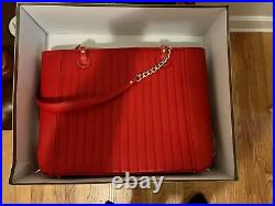 BRAND NEW Levenger Women's Laptop Bag with Laptop Sleeve never used cherry red