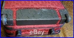 BRIGHTON Red Black Laptop Briefcase Rolling Bag Weekender Luggage Bag- VERY NICE